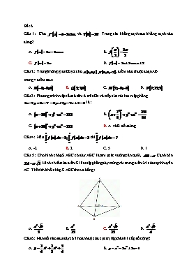 Đề kiểm tra môn Toán - Đề 6